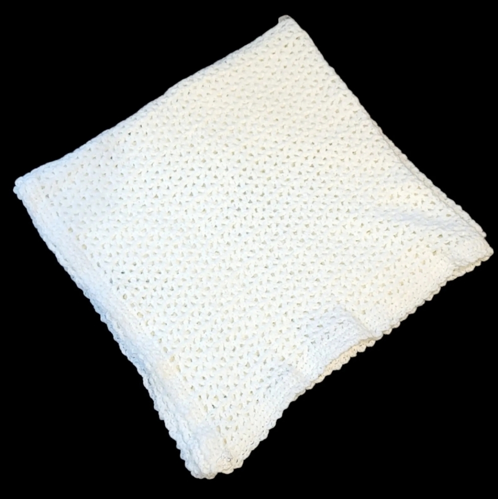 Hand Crocheted Baby Blanket with Floral Applique
